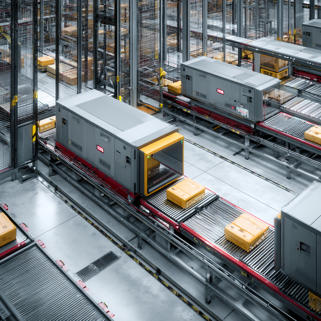 An automated conveying system in an automated warehouse