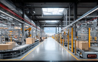 A modern South African warehouse interior with automated conveyors