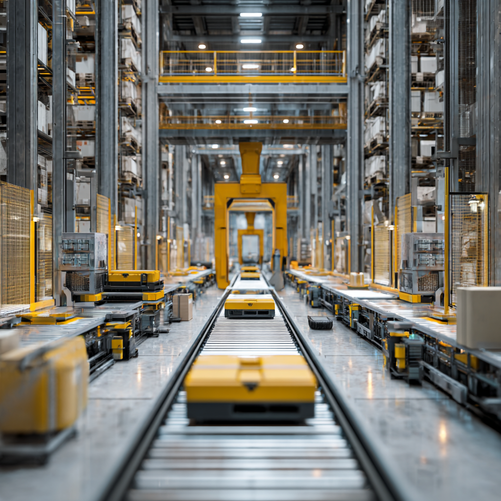 Automated manufacturing system in an automated warehouse