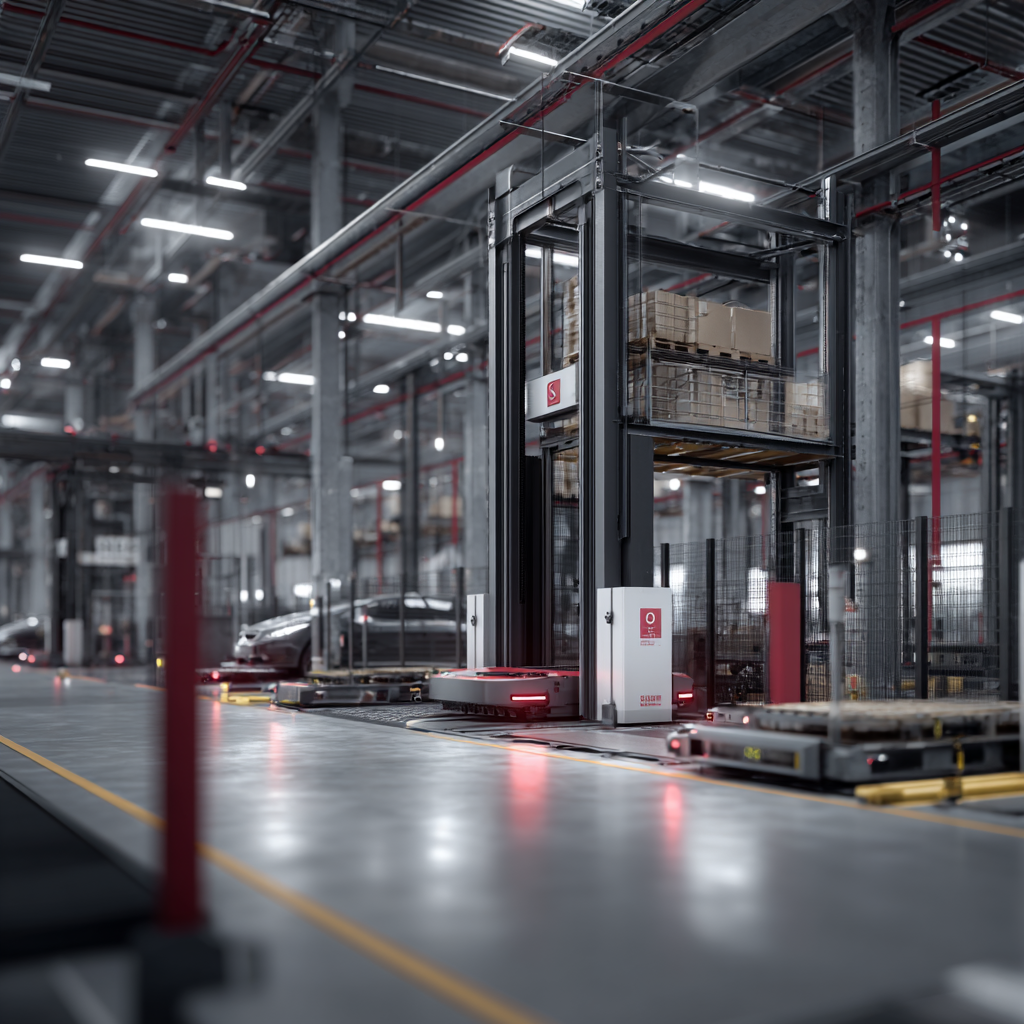Automated system in an automated vehicle warehouse